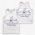 Funny Running Tank Top I Hate Running Lazy Old Man Tech Singlet