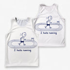 Funny Running Tank Top I Hate Running Lazy Old Man Tech Singlet