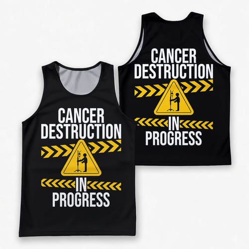 Cancer Fighter Running Tank Top Cancer Destruction Running Singlet for Men and Women
