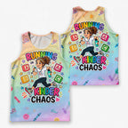 Teacher Running Tank Top Kindergarten Chaos Runner Tech Running Singlet