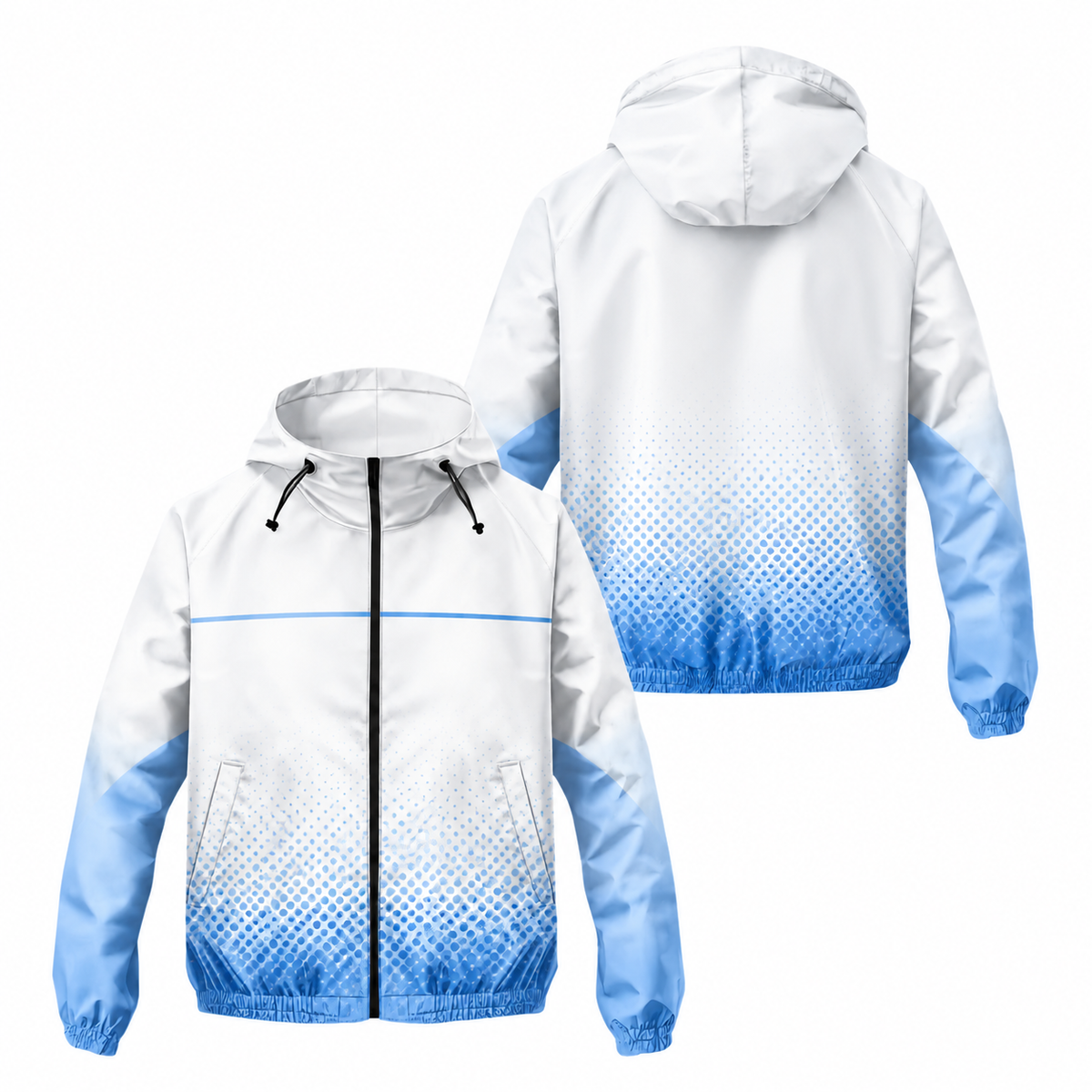 Custom Name State Sport Dot Fade Running Windbreaker Jacket