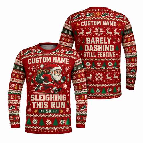 Custom Name Sleighing This Run Running Long Sleeve Shirt