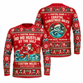 Custom Name Miles Ho Ho Hustlin’ by the Gulf Santa Hustle Galveston Running Long Sleeve Shirt