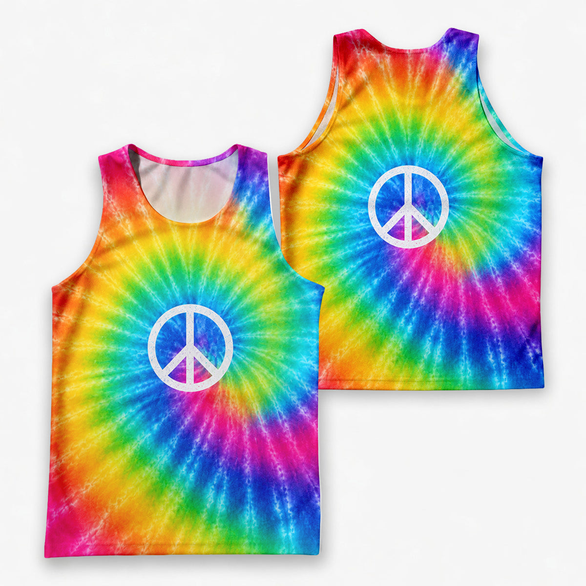 Funny Running Tank Top _ Hippie Tie Dye Tech Running Singlet