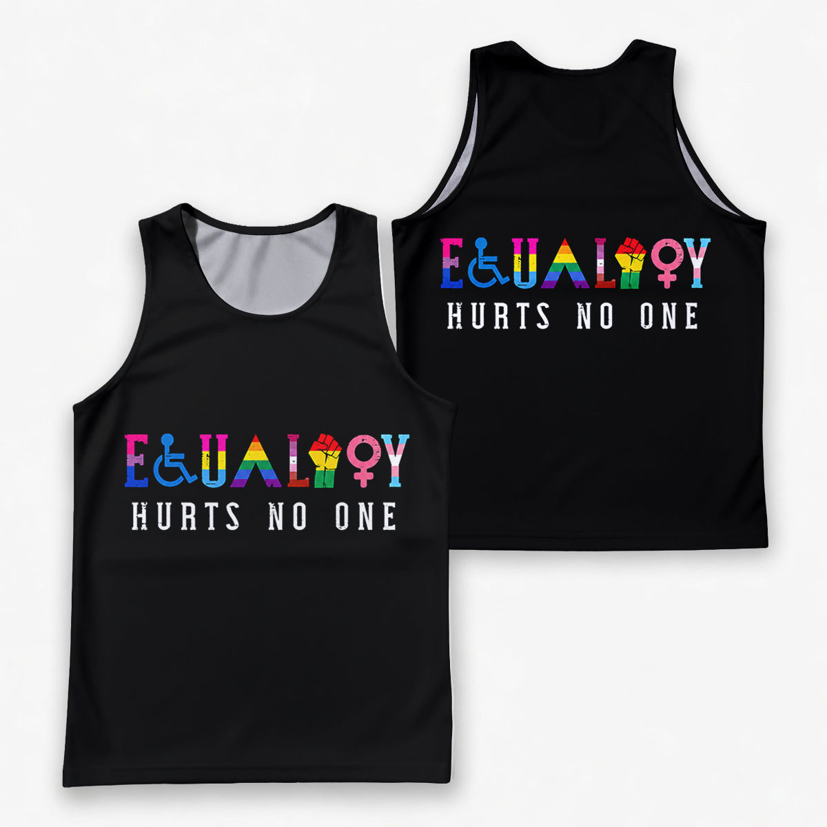 LGBT Pride Running Tank Top Equality Hurts No One Running Singlet for Men and Women