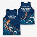 Custom Name Miles Koi Wave Aloha Running Tank Top