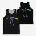 Cat Running Tank Top Rock Cat Playing with Rainbow Light Running Singlet for Men and Women