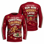 Custom Name Christmas Calories Don’t Count Running Long Sleeve Shirt