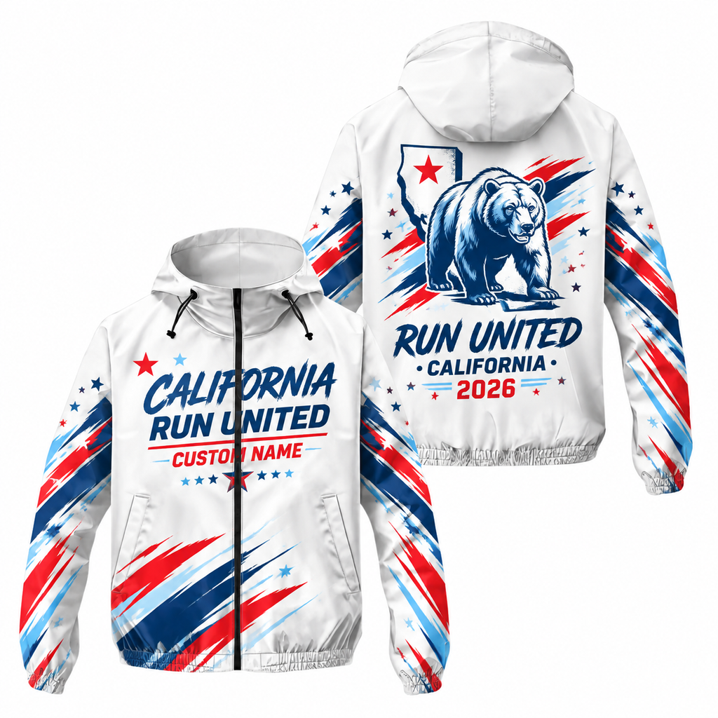 Custom Name California Run United Running Windbreaker Jacket