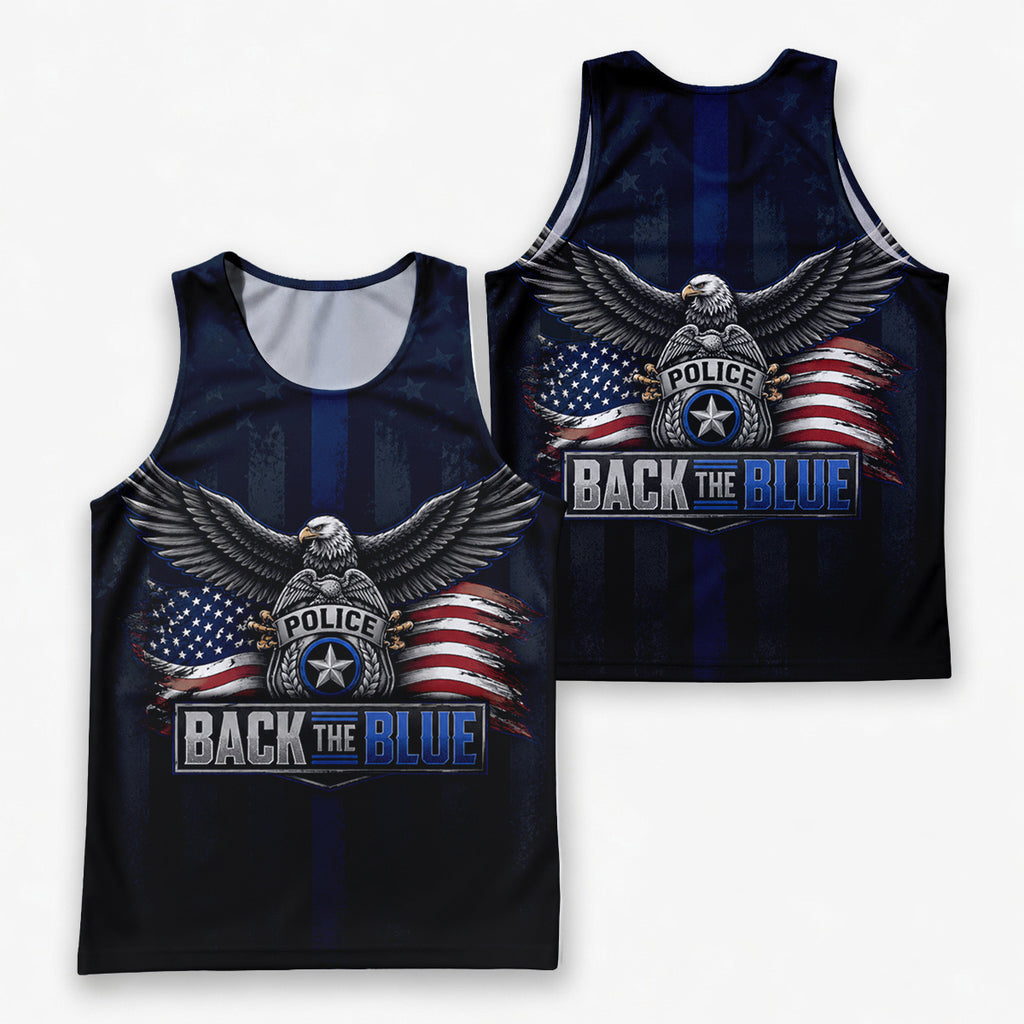 Men's Running Tank Top Police Back The Blue Eagle Running Singlet