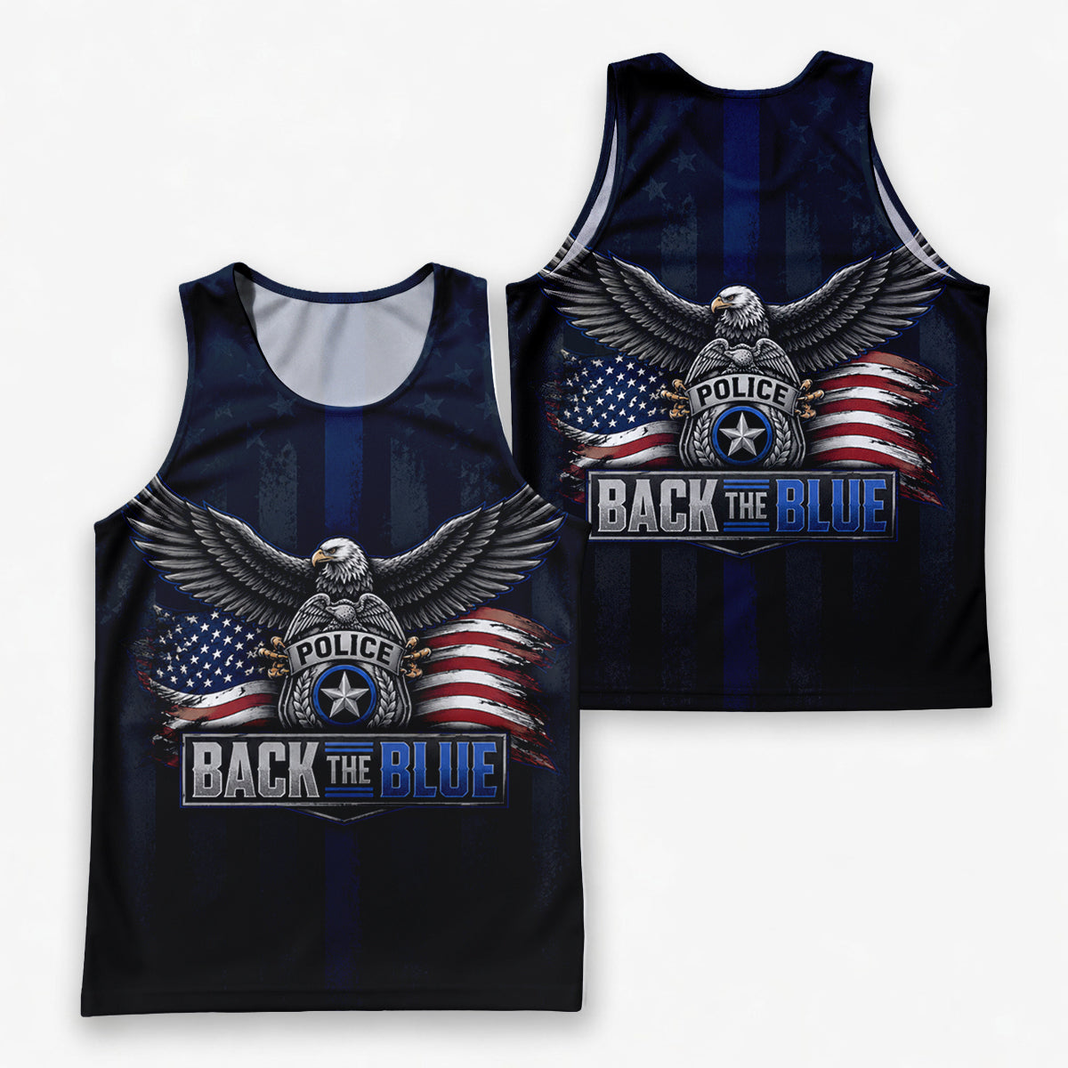 Men's Running Tank Top Police Back The Blue Eagle Running Singlet
