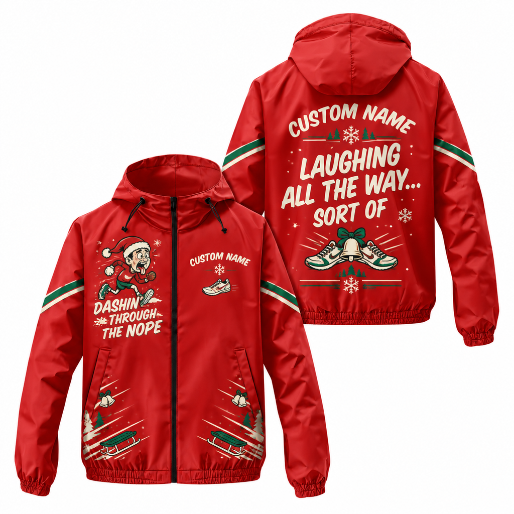 Custom Name Dashin’ Through the Nope Running Windbreaker Jacket