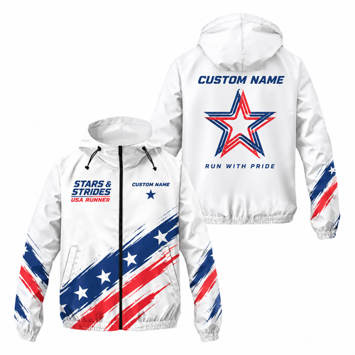 Custom Name Stars & Strides Jacket Running Windbreaker Jacket