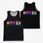 LGBT Pride Running Tank Top Rainbow Human Running Singlet for Men and Women