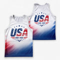 Patriotic Tech Running Tank Top - Red White Blue Running Singlet
