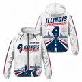 Custom Name Illinois Freedom Miles Illinois Running Windbreaker Jacket