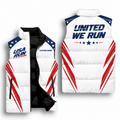 American Flag Racer Sleeveless Running Puffer Jacket