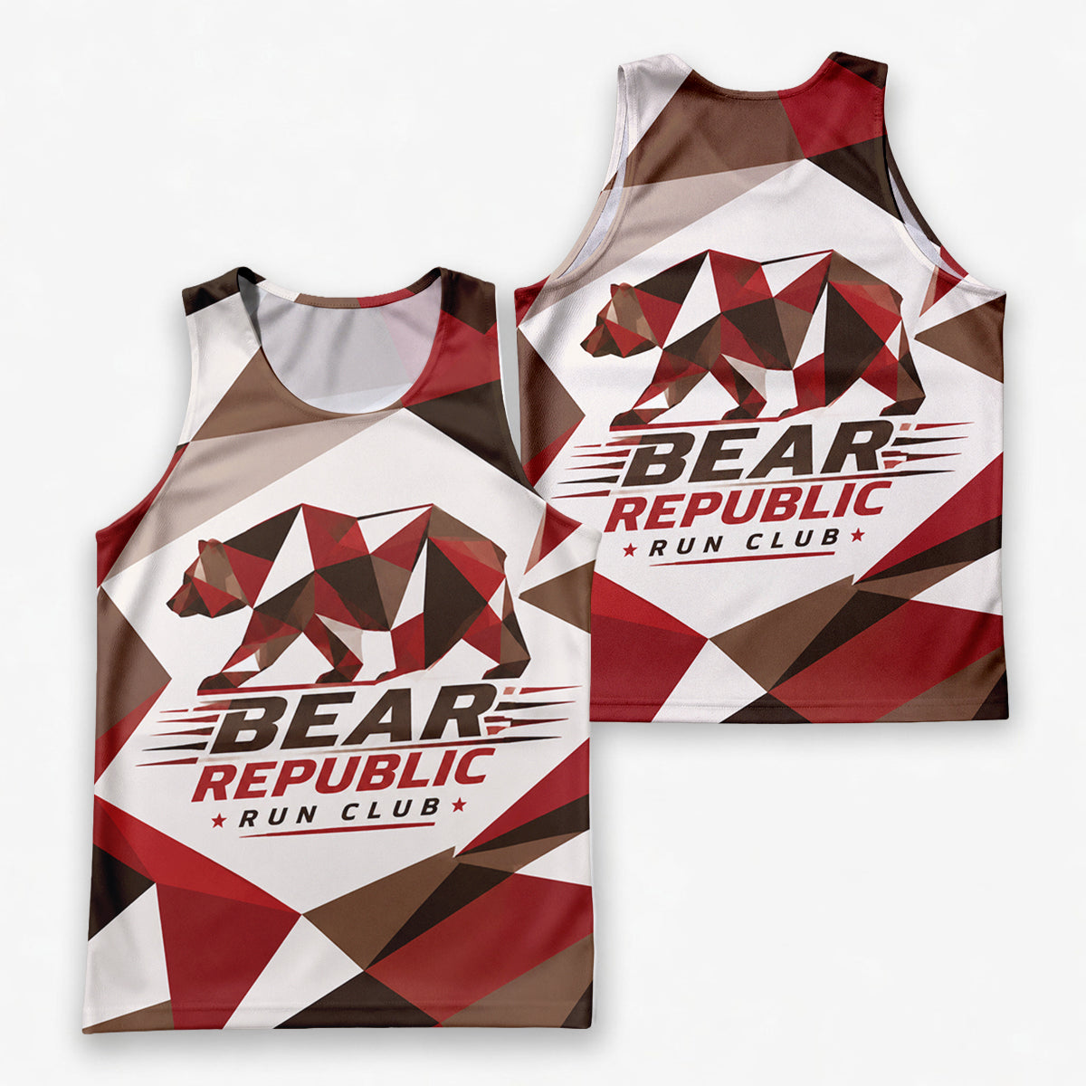 Geometric Bear Republic MT California State Running Tank Top