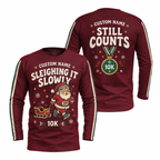 Custom Name Sleighing It Slowly Running Long Sleeve Shirt