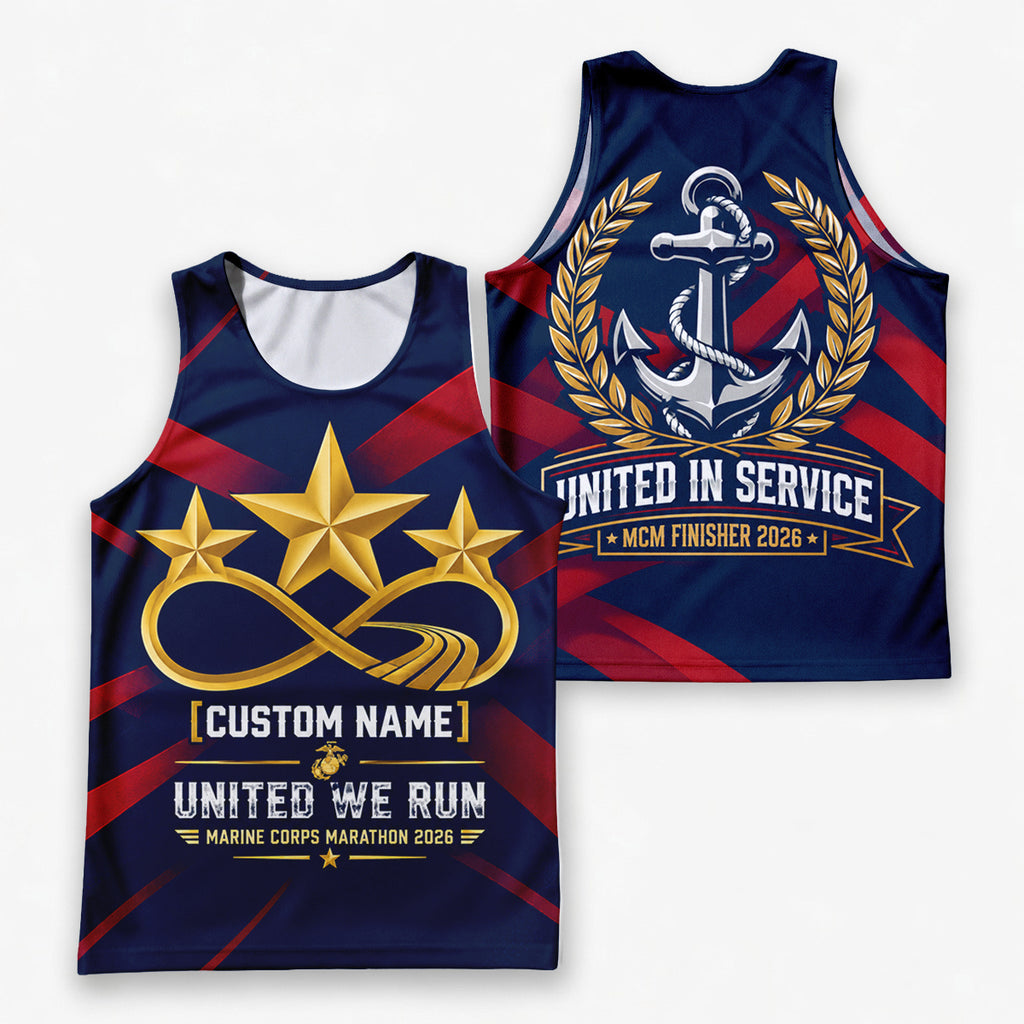 United We Run The Marine Corp Race Day Running Tank Top