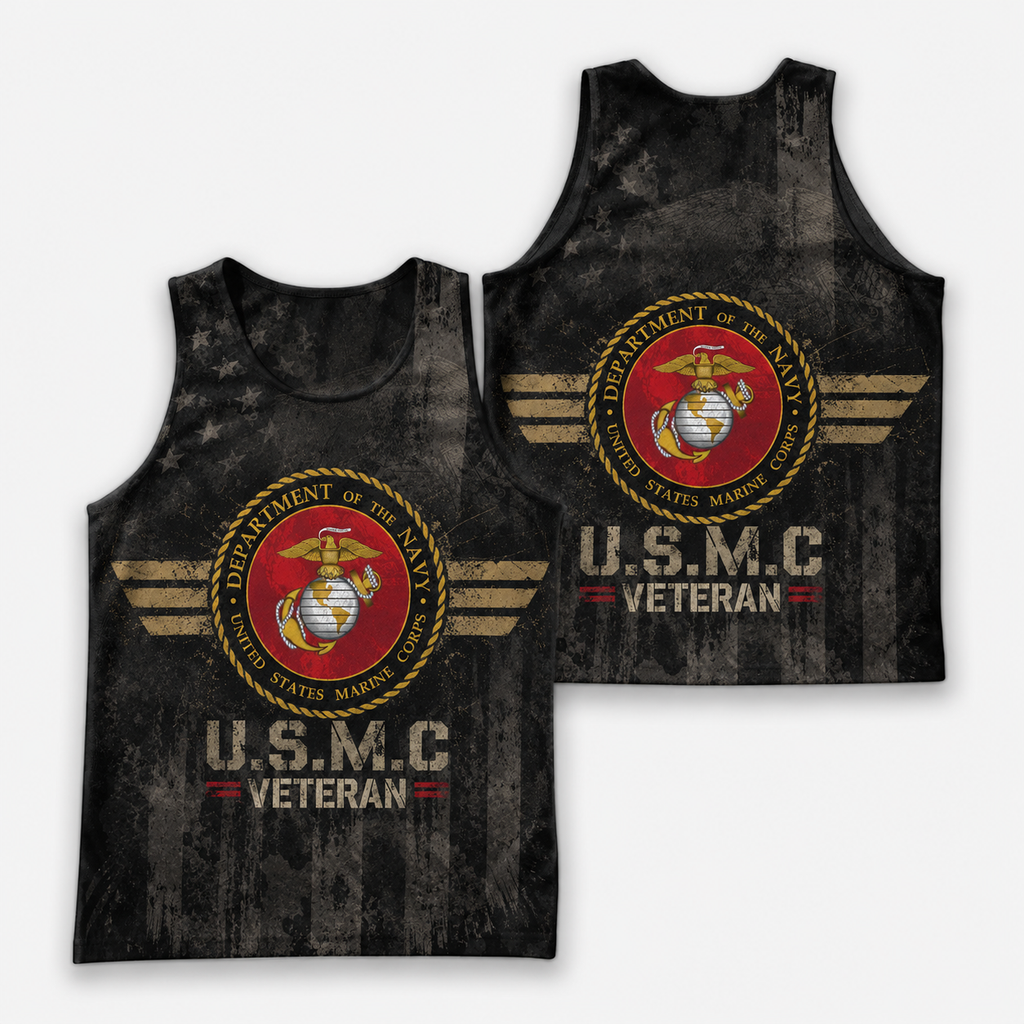 Veteran Running Tank Top - US Marine Corps Veteran V3 Tech Singlet