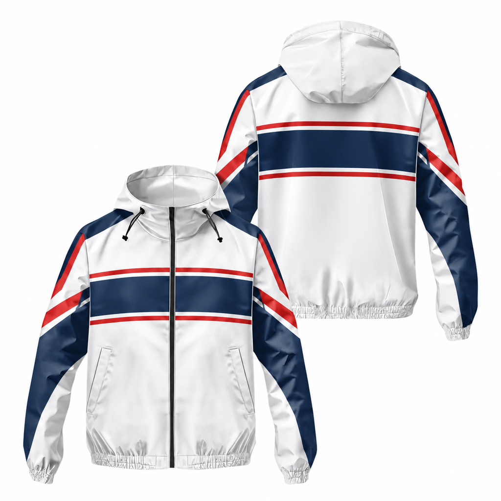 Custom Name States Clean Stripe Motion Running Windbreaker Jacket