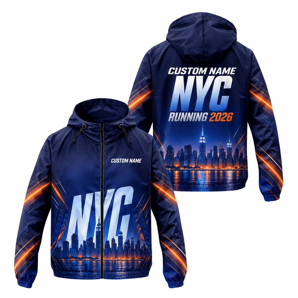 Custom Name NYC Midnight Race Running Windbreaker Jacket