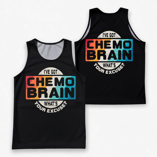 Cancer Fighter Running Tank Top Chemo Brain Funny Running Singlet for Men and Women