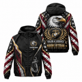 Custom Name Marine Veteran Eagle Valor Running Windbreaker Jacket