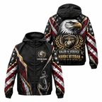 Custom Name Marine Veteran Eagle Valor Running Windbreaker Jacket
