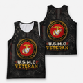 Veteran Running Tank Top - US Marine Corps Veteran V9 Tech Singlet