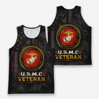 Veteran Running Tank Top - US Marine Corps Veteran V9 Tech Singlet