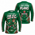 Custom Name Elf Made Me Run Running Long Sleeve Shirt