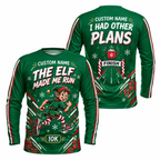 Custom Name Elf Made Me Run Running Long Sleeve Shirt