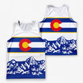 Colorado Running Tank Top Snowy Mountain Running Singlet for Men and Women