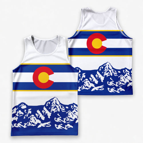 Colorado Running Tank Top Snowy Mountain Running Singlet for Men and Women