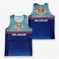 Patriotic Tech Running Tank Top - Delaware State Pride Running Singlet