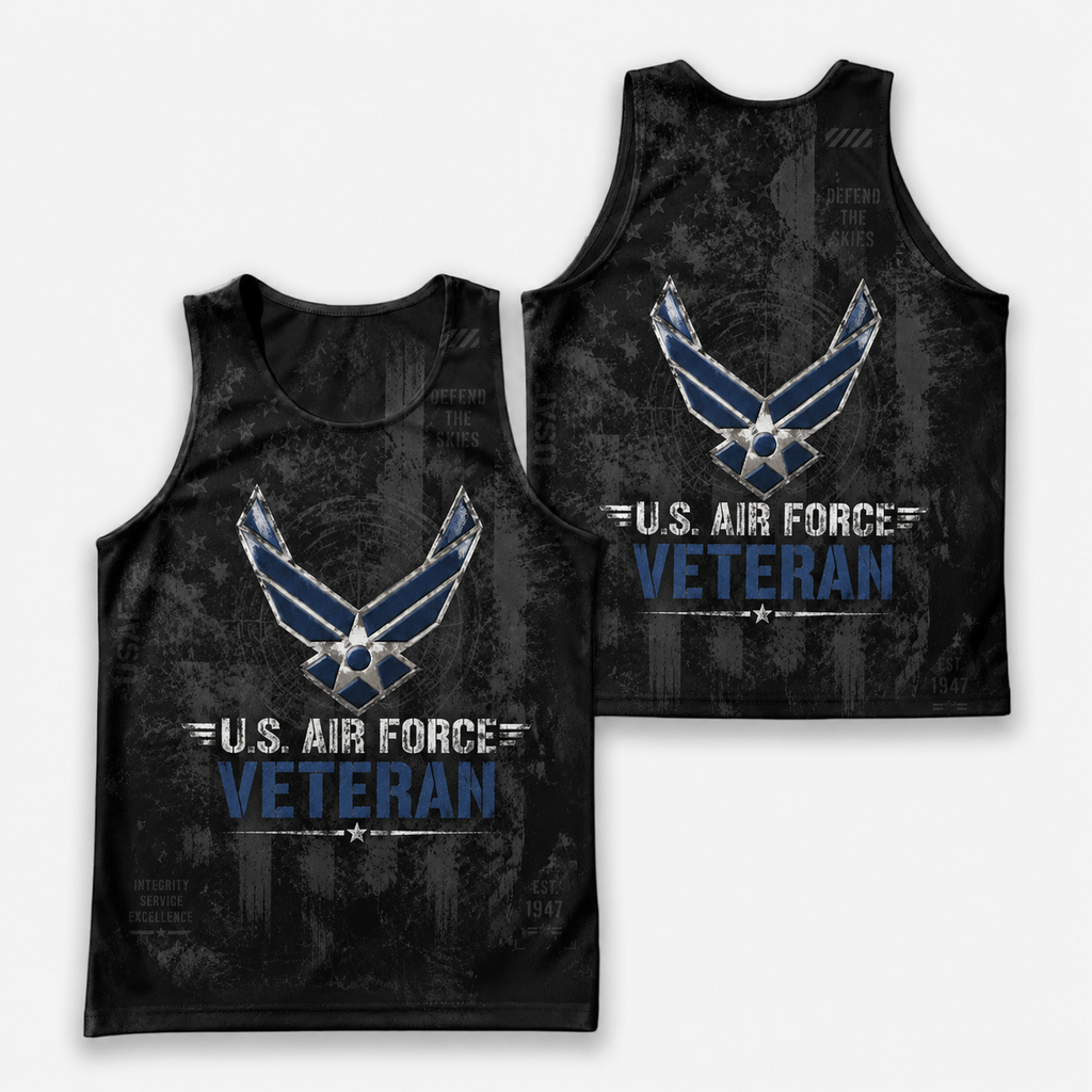 Veteran Running Tank Top - US Air Force Veteran V2 Tech Singlet