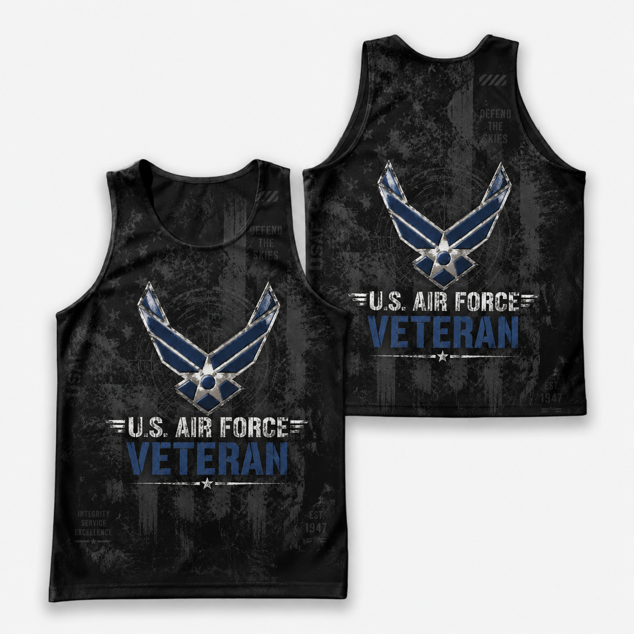 Veteran Running Tank Top - US Air Force Veteran V2 Tech Singlet