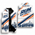 Custom Name Racing Stripe Borough Style Sleeveless Running Puffer Jacket