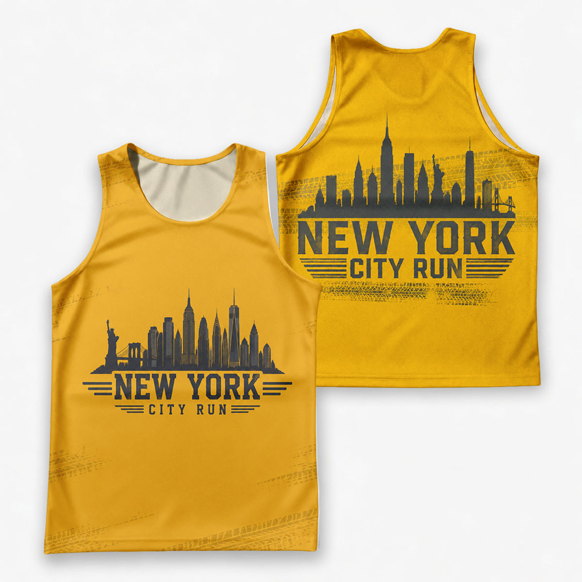 Taxi Yellow Cityscape New York Running Tank Top