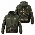 Custom Name Army Mission Never Ends Running Windbreaker Jacket