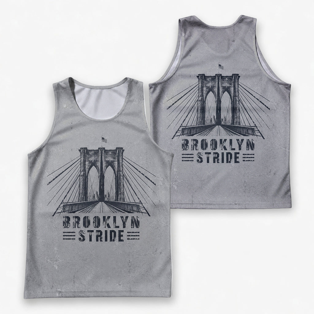 Brooklyn Bridge Distressed New York Running Tank Top