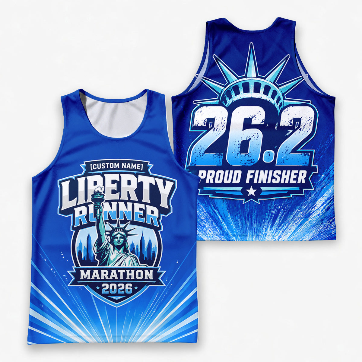 Lady Liberty Torch The NYC Race Day Running Tank Top