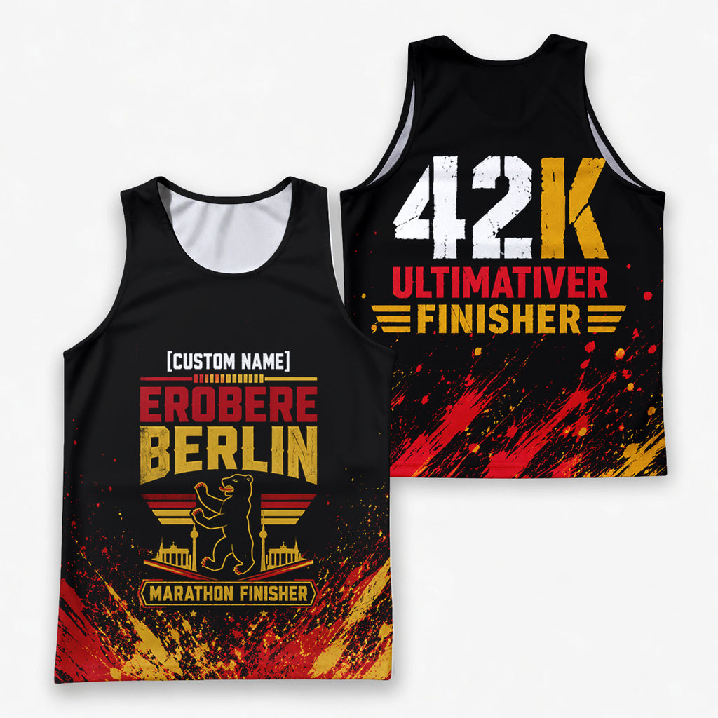 Grunge Farbspritzer Berlin Wettkampftag Lauf-Tanktop