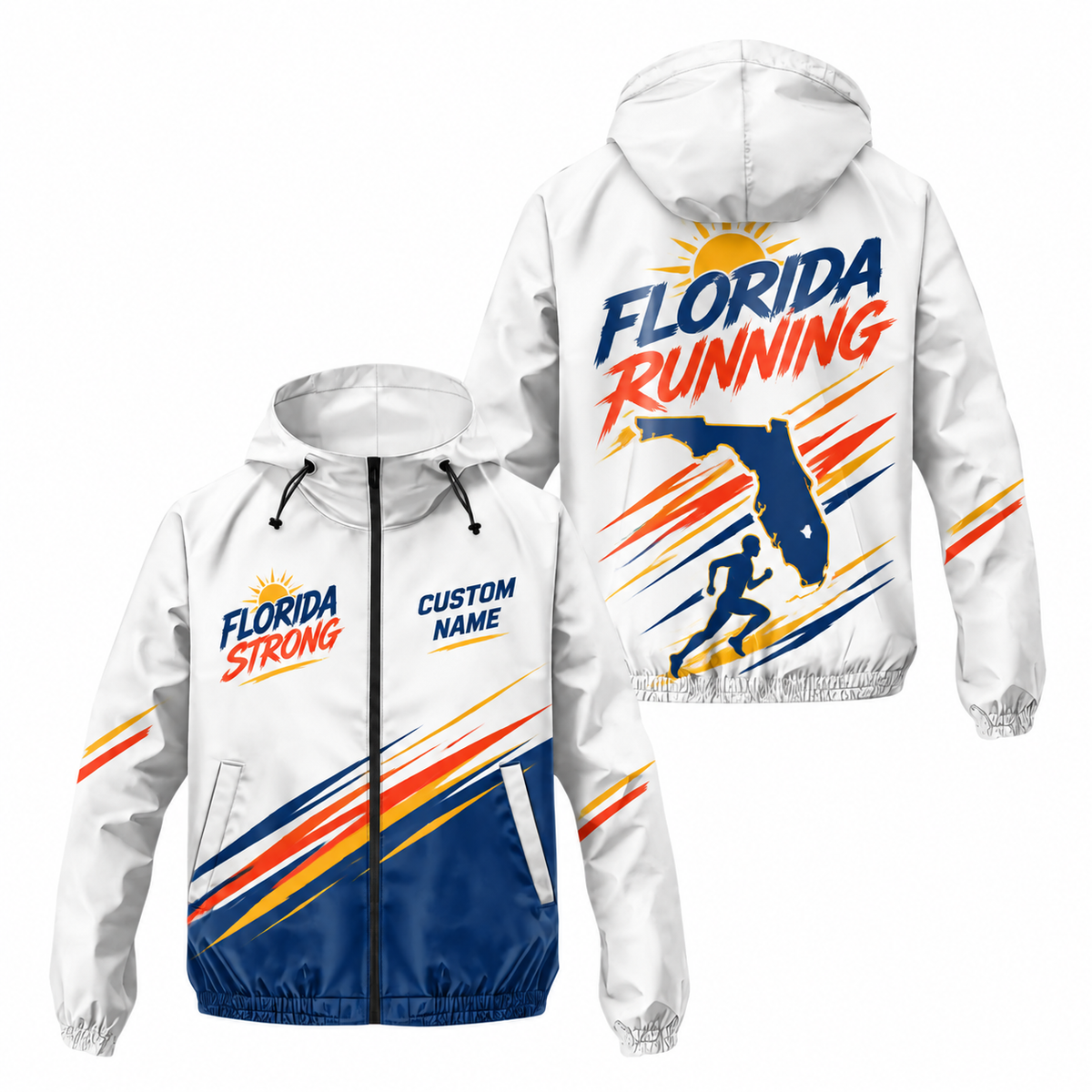 Custom Name Florida Strong Runner Florida Running Windbreaker Jacket