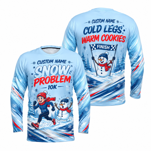 Custom Name Snow Problem Running Long Sleeve Shirt