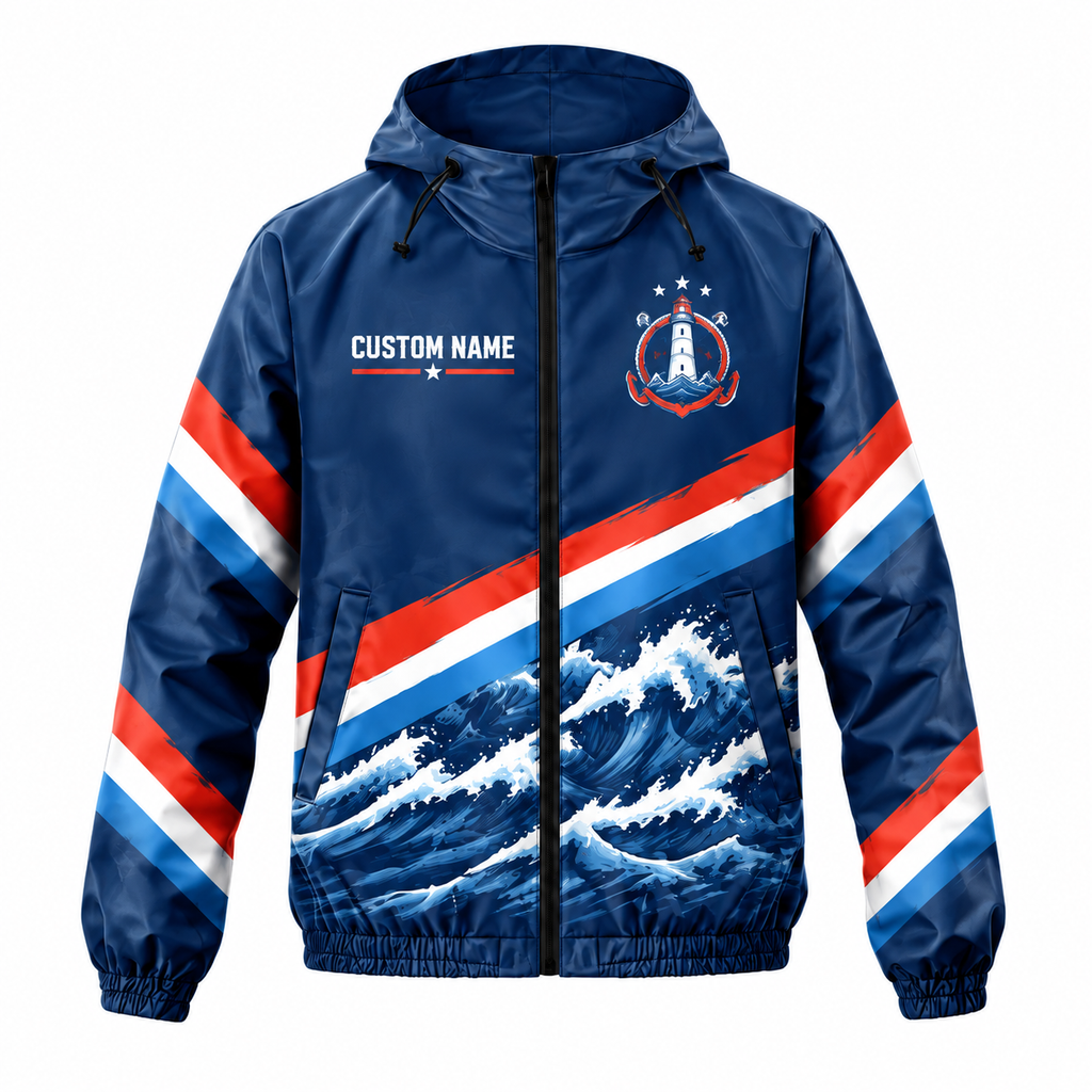 Custom Name Coast Guard Guardian Runner Running Windbreaker Jacket