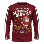 Custom Name Sleighing It Slowly Running Long Sleeve Shirt