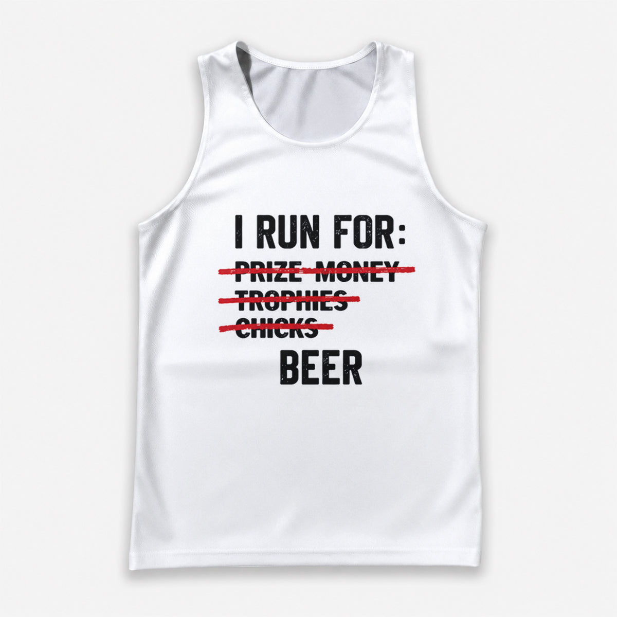 Funny Running Tank Top I Run For Beer Runner Quote Tech Singlet